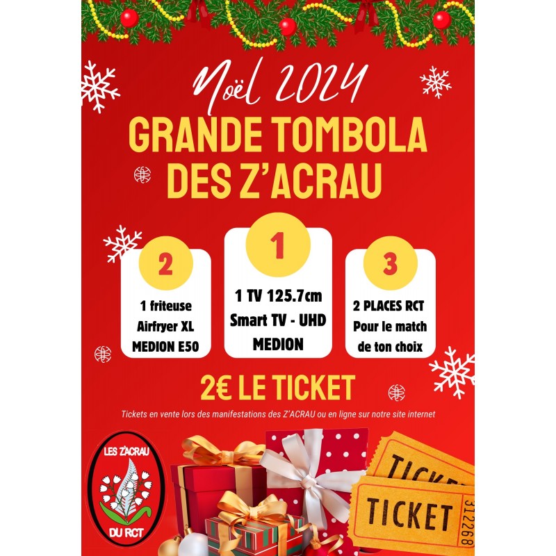 Tombola de Noël Des Z'acrau du RCT